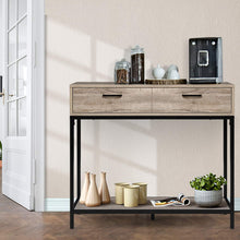 Load image into Gallery viewer, Artiss Hallway Console Table Hall Side Entry Display Desk Drawer Storage Oak