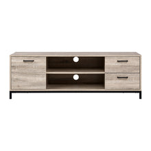 Load image into Gallery viewer, 132cm Oak Industrial Wooden Metal Frame TV Cabinet Entertainment Unit