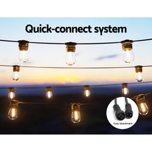 Load image into Gallery viewer, Jingle Jollys 17m Solar Festoon Lights Outdoor LED String Light Party 2 Pack