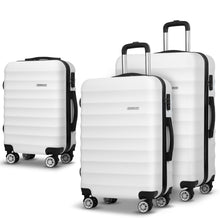 Load image into Gallery viewer, Wanderlite 3pcs Luggage Trolley Set Travel Suitcase TSA Hard Case White