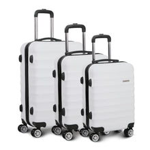 Load image into Gallery viewer, Wanderlite 3pcs Luggage Trolley Set Travel Suitcase TSA Hard Case White