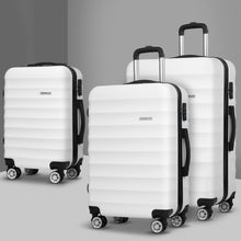 Load image into Gallery viewer, Wanderlite 3pcs Luggage Trolley Set Travel Suitcase TSA Hard Case White