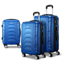 Load image into Gallery viewer, Wanderlite 3pc Luggage Travel Sets Suitcase Trolley TSA Lock Blue