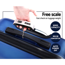Load image into Gallery viewer, Wanderlite 3pc Luggage Travel Sets Suitcase Trolley TSA Lock Blue