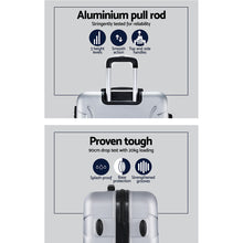 Load image into Gallery viewer, Wanderlite 3pc Luggage Travel Sets Suitcase Trolley TSA Lock Silver