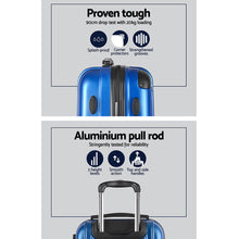 Load image into Gallery viewer, Wanderlite 2pc Luggage Trolley Suitcase Sets Travel TSA Hard Case Blue
