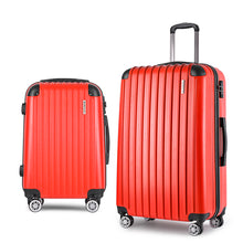 Load image into Gallery viewer, Wanderlite 2pc Luggage Trolley Suitcase Sets Travel TSA Hard Case Red