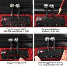 Load image into Gallery viewer, Wanderlite 2pc Luggage Trolley Suitcase Sets Travel TSA Hard Case Red