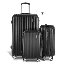 Load image into Gallery viewer, Wanderlite 3pcs Luggage Trolley Set Travel Suitcase Hard Case Carry On Bag Black