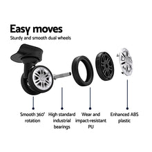 Load image into Gallery viewer, Wanderlite 3pcs Luggage Trolley Set Travel Suitcase Hard Case Carry On Bag Blue