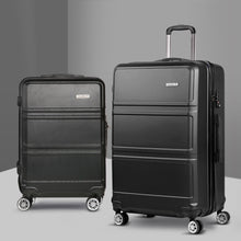 Load image into Gallery viewer, Wanderlite Luggage Set 2 Pieces Hardshell Spinner Suitcase TSA Lock Trolley Lightweight Suitcase Organizer Sets Black