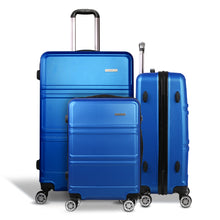 Load image into Gallery viewer, Wanderlite 3pc Luggage Trolley Set Suitcase Travel TSA Hard Case Blue
