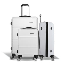 Load image into Gallery viewer, Wanderlite 3pc Luggage Trolley Set Suitcase Travel TSA Hard Case White