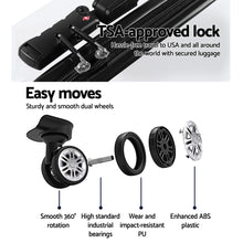 Load image into Gallery viewer, Wanderlite 3pc Luggage Trolley Set Suitcase Travel TSA Hard Case White