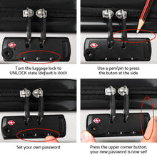 Load image into Gallery viewer, Wanderlite 3pc Luggage Trolley Set Suitcase Travel TSA Hard Case White