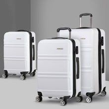 Load image into Gallery viewer, Wanderlite 3pc Luggage Trolley Set Suitcase Travel TSA Hard Case White