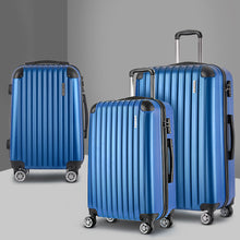 Load image into Gallery viewer, Wanderlite 3pcs Luggage Set Travel Suitcase Storage Organiser TSA lock Blue