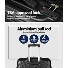 Load image into Gallery viewer, Wanderlite 3pc Luggage Trolley Suitcase Sets Travel TSA Hard Case Black