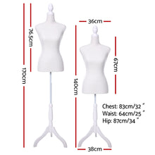 Load image into Gallery viewer, Female Mannequin 170cm Model Dressmaker Clothes Display Torso Tailor Wedding White