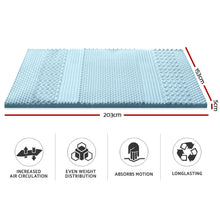 Load image into Gallery viewer, Cool Gel 7-zone Memory Foam Mattress Topper w/Bamboo Cover 5cm - Queen