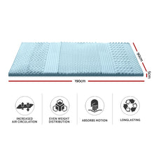 Load image into Gallery viewer, Giselle Bedding Cool Gel 7-zone Memory Foam Mattress Topper w/Bamboo Cover 5cm - Single