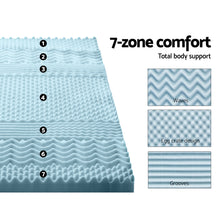 Load image into Gallery viewer, Giselle Bedding Cool Gel 7-zone Memory Foam Mattress Topper w/Bamboo Cover 8cm - King
