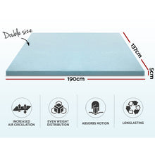 Load image into Gallery viewer, Giselle Bedding Cool Gel Memory Foam Mattress Topper w/Bamboo Cover 5cm - Double