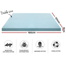 Load image into Gallery viewer, Cool Gel Memory Foam Mattress Topper w/Bamboo Cover 8cm - Double