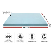 Load image into Gallery viewer, Giselle Bedding Cool Gel Memory Foam Mattress Topper w/Bamboo Cover 8cm - Single