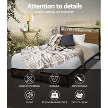 Load image into Gallery viewer, Metal Bed Frame King Single Size Mattress Base Platform Foundation Black Dane