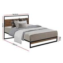 Load image into Gallery viewer, Metal Bed Frame Single Size Mattress Base Platform Foundation Black Dane