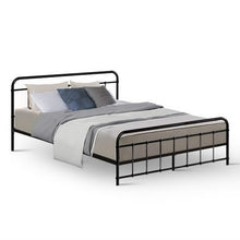 Load image into Gallery viewer, Artiss LEO Metal Bed Frame - Queen (Black)