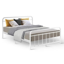 Load image into Gallery viewer, Artiss LEO Metal Bed Frame - Queen (White)