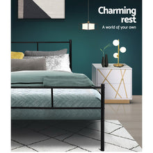 Load image into Gallery viewer, Artiss Metal Bed Frame Double Size Platform Foundation Mattress Base SOL Black