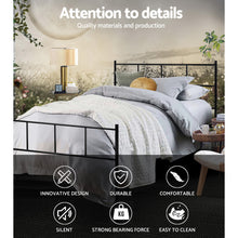 Load image into Gallery viewer, Metal Bed Frame King Single Size Platform Foundation Mattress Base SOL Black