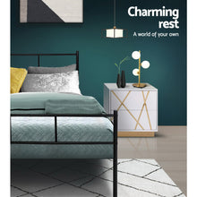 Load image into Gallery viewer, Metal Bed Frame King Single Size Platform Foundation Mattress Base SOL Black