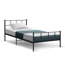 Load image into Gallery viewer, Metal Bed Frame Single Size Platform Foundation Mattress Base SOL Black