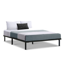Load image into Gallery viewer, Metal Bed Frame Double Size Mattress Base Platform Foundation Wooden Black TED