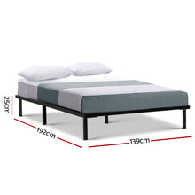 Load image into Gallery viewer, Metal Bed Frame Double Size Mattress Base Platform Foundation Wooden Black TED