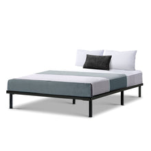 Load image into Gallery viewer, Metal Bed Frame Double Size Mattress Base Platform Foundation Wooden Black TED