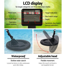 Load image into Gallery viewer, LCD Screen Metal Detector with Headphones - Black