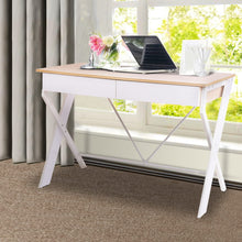 Load image into Gallery viewer, Artiss Metal Desk with Drawer - White with Oak Top