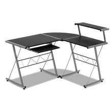 Load image into Gallery viewer, Artiss Corner Metal Pull Out Table Desk - Black