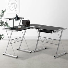 Load image into Gallery viewer, Artiss Corner Metal Pull Out Table Desk - Black