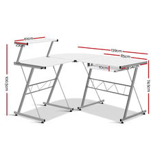 Load image into Gallery viewer, Corner Metal Pull Out Table Desk - White