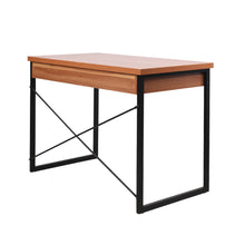 Load image into Gallery viewer, Artiss Metal Desk with Drawer - Walnut