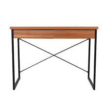 Load image into Gallery viewer, Artiss Metal Desk with Drawer - Walnut