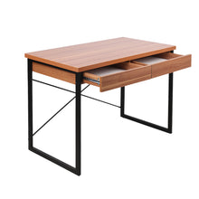 Load image into Gallery viewer, Artiss Metal Desk with Drawer - Walnut