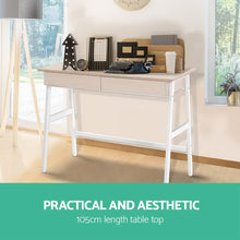 Load image into Gallery viewer, Artiss Metal Desk with Drawer - White with Oak Top