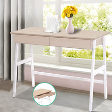 Load image into Gallery viewer, Artiss Metal Desk with Drawer - White with Oak Top